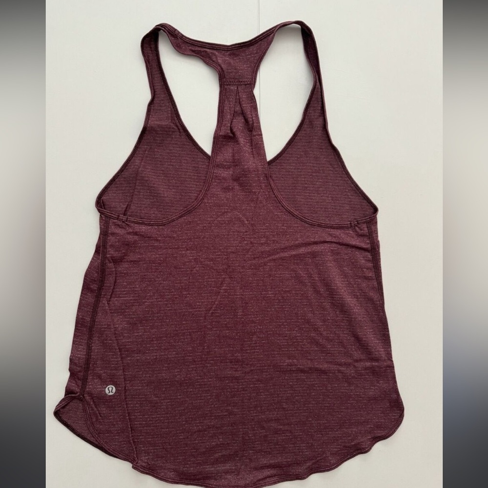 Lululemon Maroon heathered Racerback Split Hem Tank Size 6 women’s tank top red